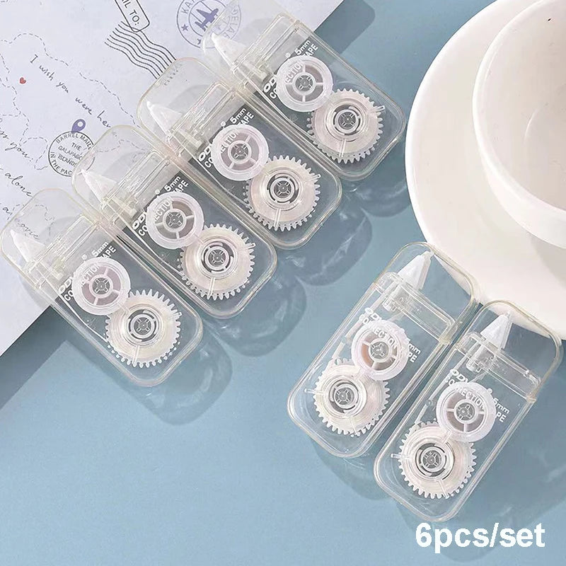 6pcs Large Capacity Gradient Color Correction Tape Set - Office Essentials for Easy Corrections