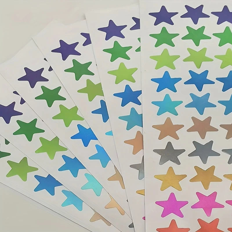5pcs colored star stickers - perfect for DIY crafts, planner decorations, and journal decorations.