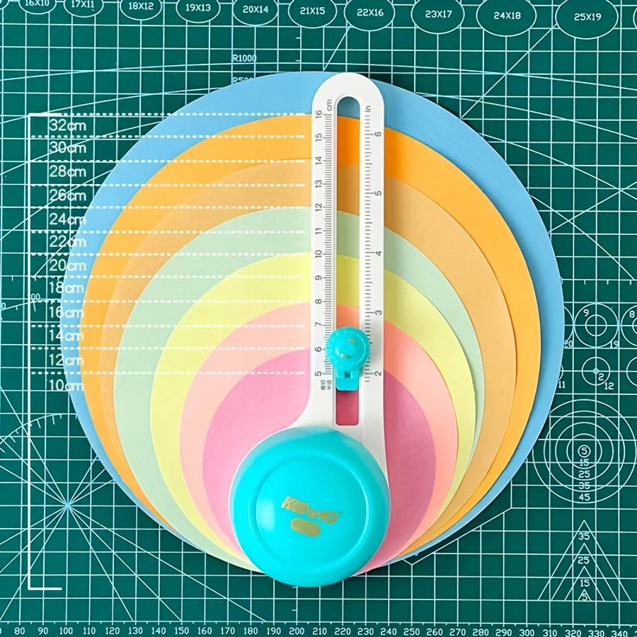 1pc 360° paper cutter, DIY circular paper cutter, cutting diameter 3.94-12.6 inches, 3 replaceable cutting heads