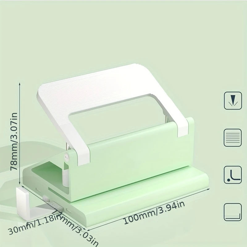 Multi-functional Double hole punch, suitable for desktop organizing, notebook file binding, back-to-school office stationery