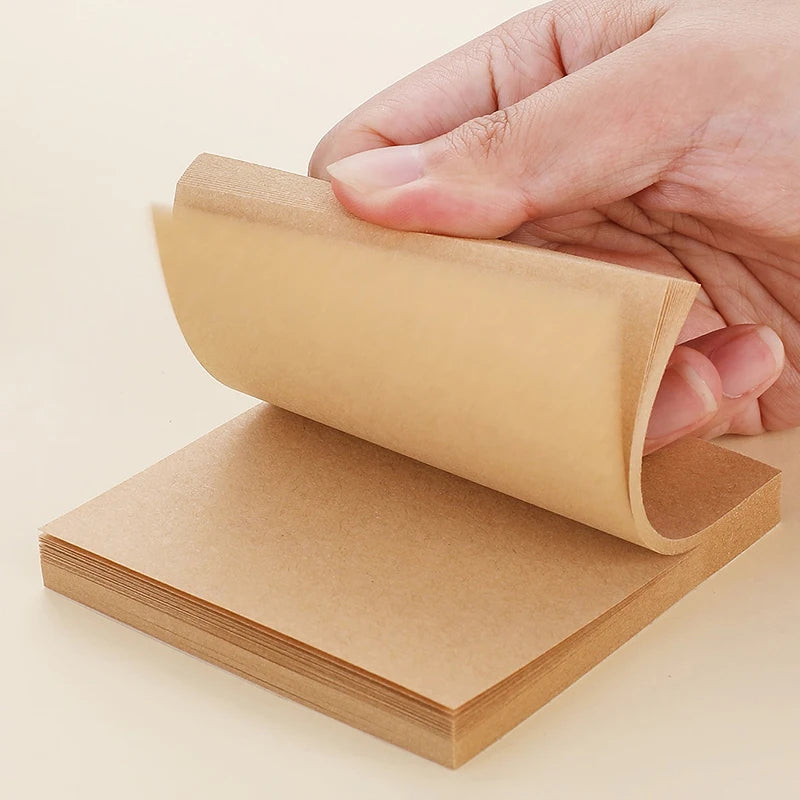 80 Sheets Sticky Stationery Notepad Office bookmark Sticky notes Posted it Khaki  kawaii design Stickers in notebook Memo pad