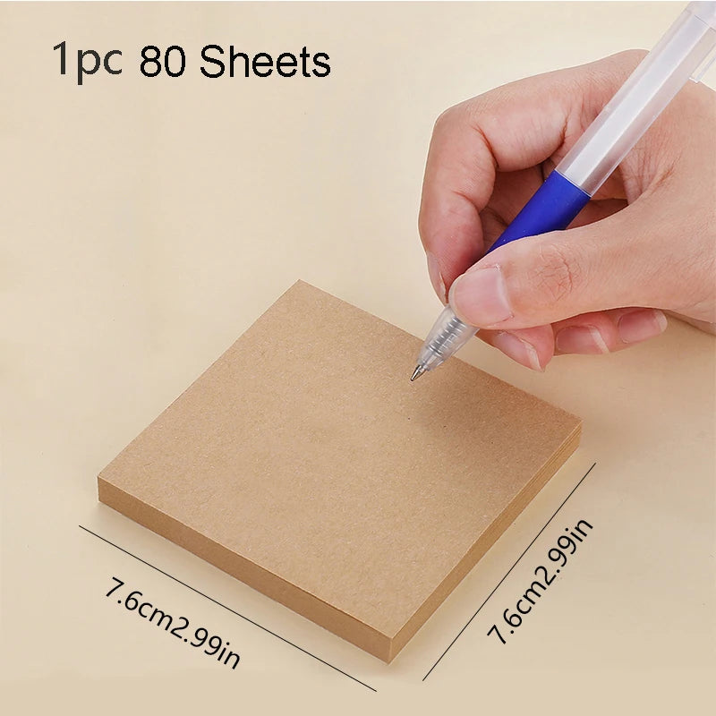 80 Sheets Sticky Stationery Notepad Office bookmark Sticky notes Posted it Khaki  kawaii design Stickers in notebook Memo pad