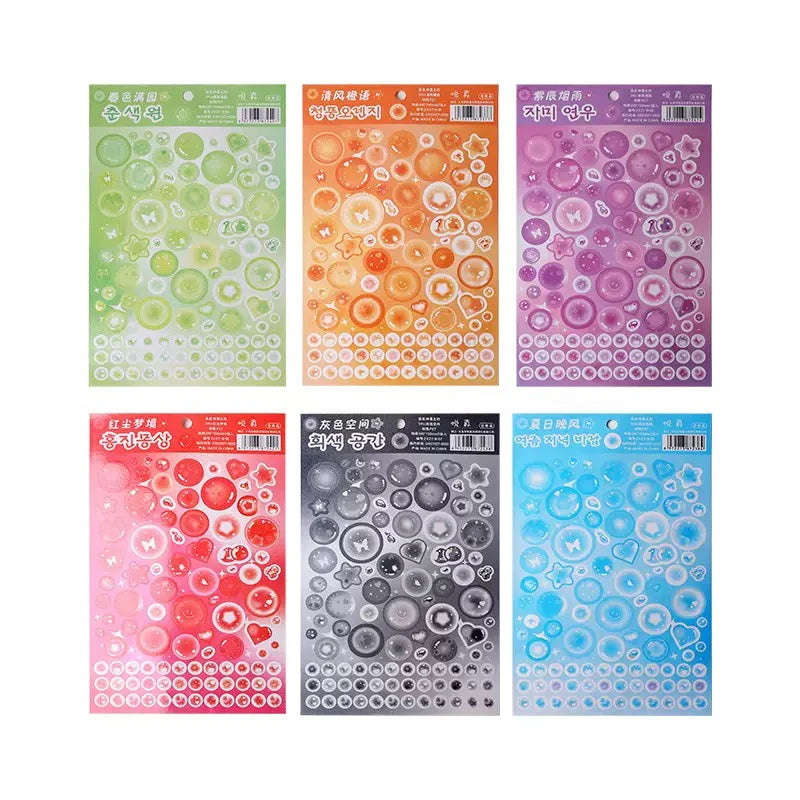 1Pc Korean Stickers Wholesale Original Transparent Bubble Ins Style Cute Hand Account with Card Stickers