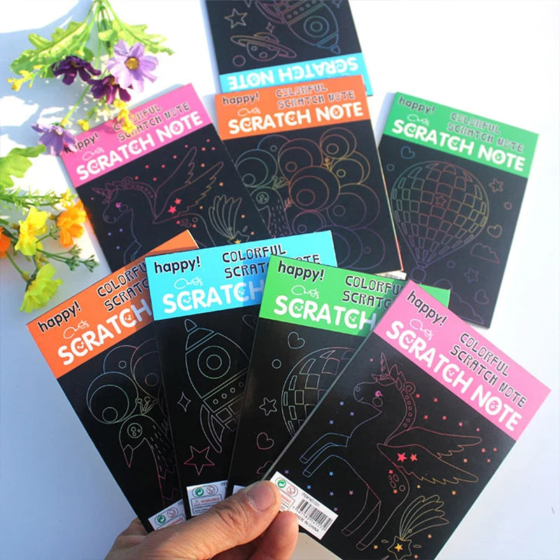 1pc Children's Painting Hand-Painted Scratch Painting DIY Craft Paper Educational Drawing Toys In This Painting