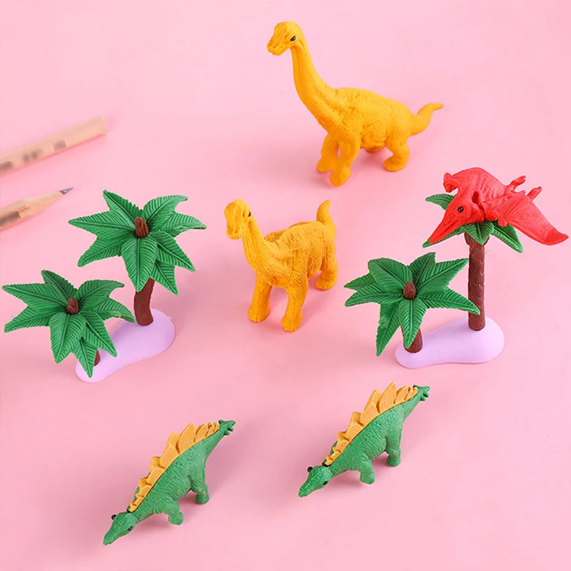 4 Pcs Cute Erasers Kawaii Dinosaur Pencil Eraser Korean Stationery Office School Supplies Accessories Papeleria