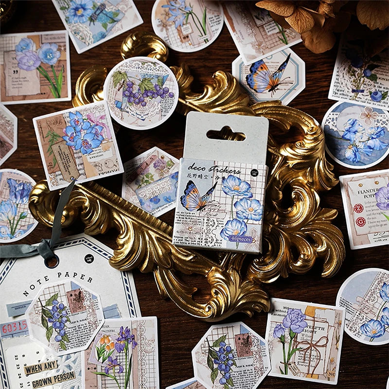 46 pcs/lot Vintage Labels Stickers Decorative Diary Album DIY Scrapbooking handmade Journal notebook Craft Supplies