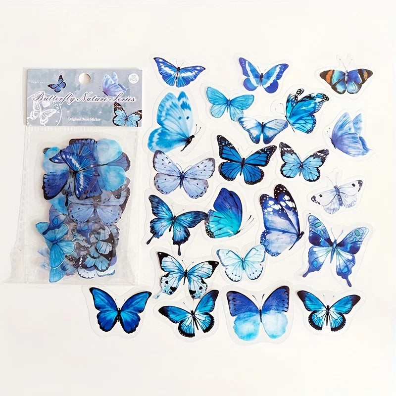 40pcs Colorful Butterfly Journal Decor Diary Decorative Stickers Album Decor Sticker Waterproof Scrapbook Decorative Stickers