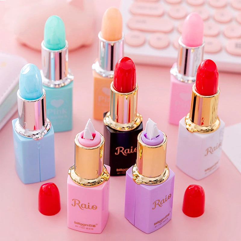 1 Piece Lytwtw's Cute Kawaii Lipstick Kawaii Stationery Office School Supplies Gift Corrector Candy Lovely Correction Tape