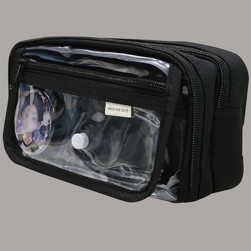 1PC Pencil Bag for School Students with Large Capacity Multi-functional Pen Case Macaron Color Matching Cute Pencil Case