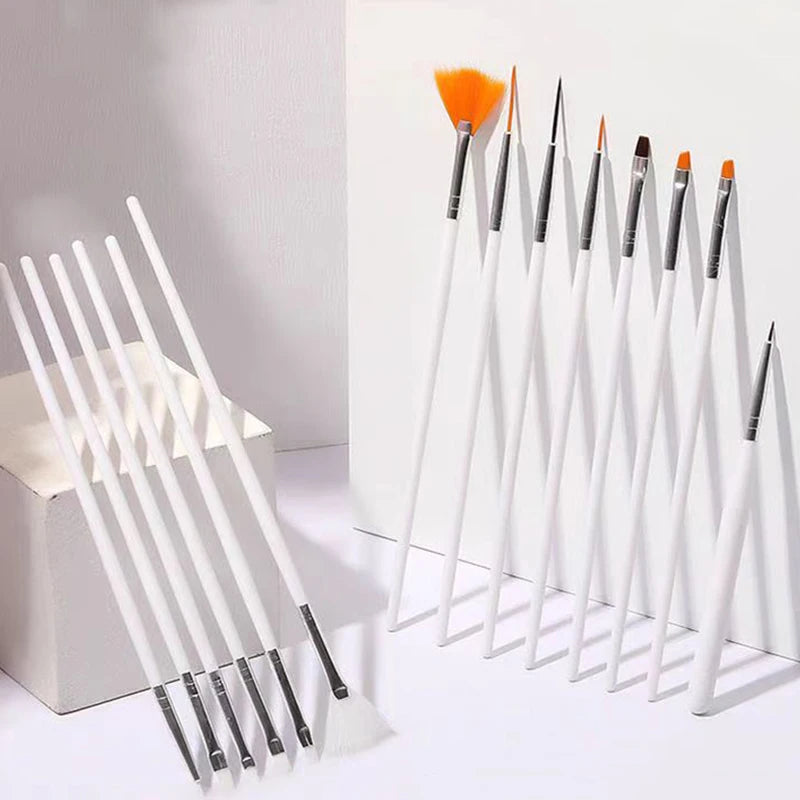 15pcs Pottery Brush Tools Dotting Pattern Dot Pens Brush Acrylic Pen Rocks Ceramics Painting Brush Nail