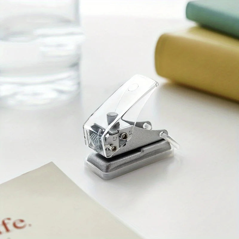 Mini Single Hole Puncher , DIY Card Making, A4 Paper Compatible, Metal Material, Manual Operation, Stationery Binding Essential