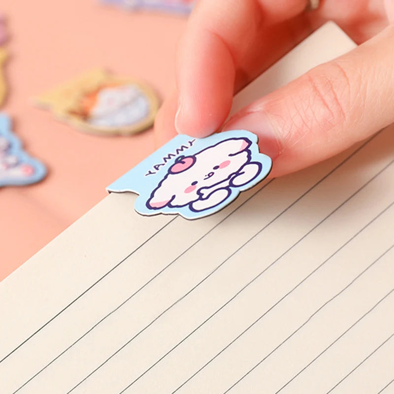 5pcs Cute Cartoon Bear Magnetic Bookmark Paper Clip Kawaii Rabbit Student Stationery Books Marker of Page School Office Supply