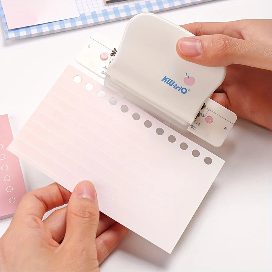 6 hole punch: Desk storage, ideal for binding notebooks and documents, quick positioning of holes, manual binding supplies