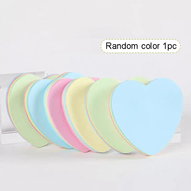 100page colour Self Adhesive heart shapes Memo Pad Sticky Notes Bookmark Point It Marker Sticker Paper Office School Supplies