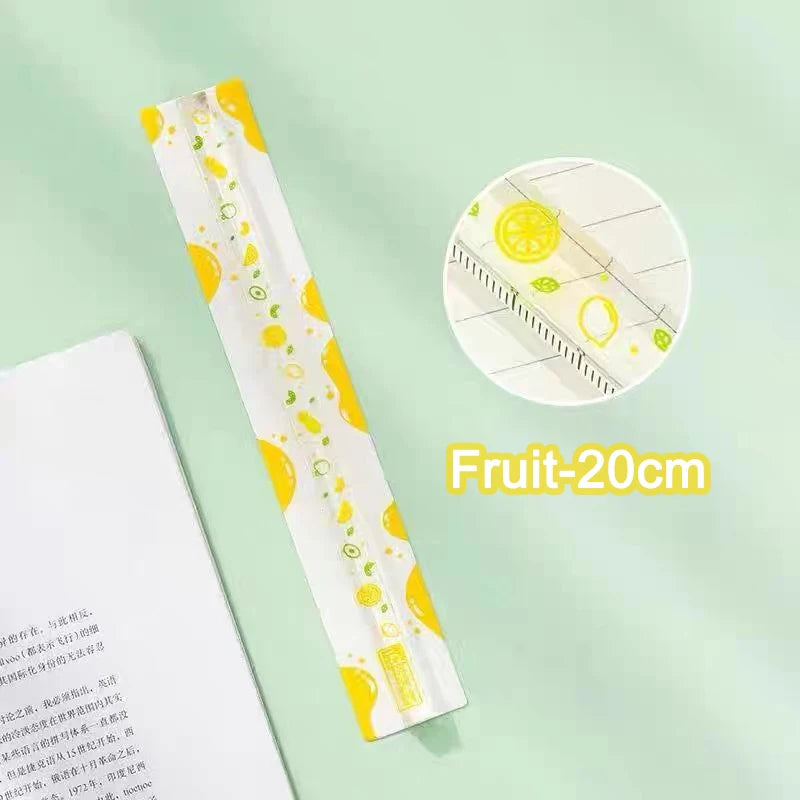 1Pc Kawaii Acrylic Four Sided Ruler Straightedge High Appearance Measuring Ruler Student Protractor