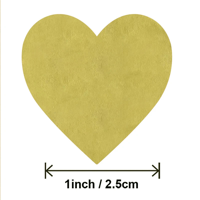 1pc Gold  heart-shaped Sealing Labels Store Candy Cake Packaging Decorative Stickers Holiday Party Gift Box Paper Bag Label