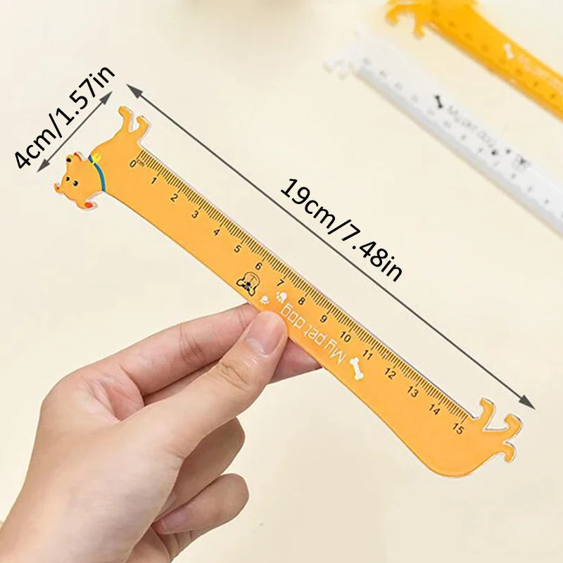 1pc kawaii cute adorable puppy dog ruler straight student stationery school office material measurement sewing drawing gift