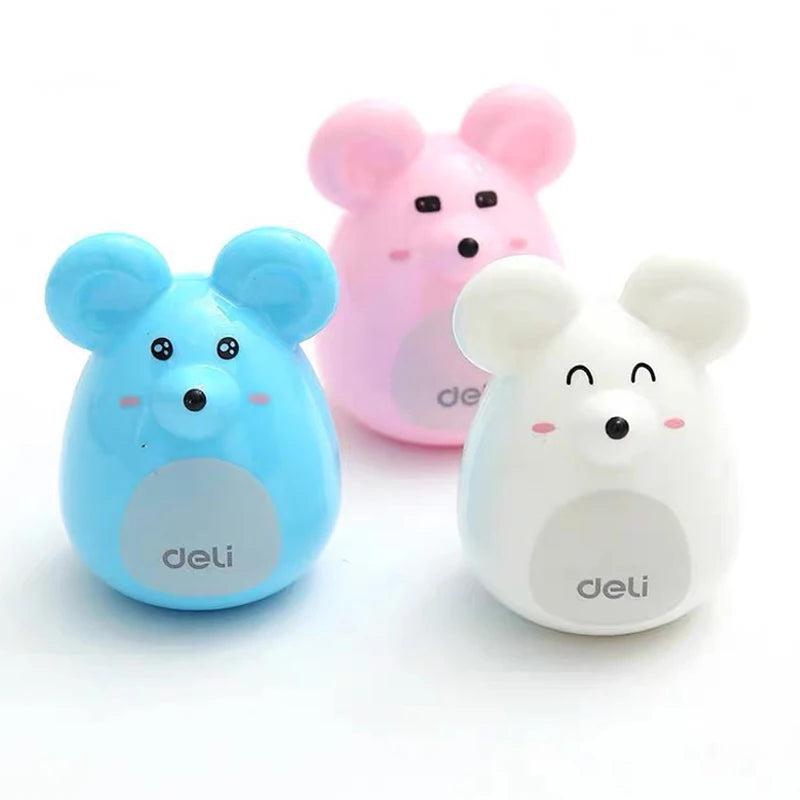 1pc Kawaii Portable Cartoon Rat Pencil Sharpener Creative  Pencil Sharpener Office School Supplies Student Stationery Gift