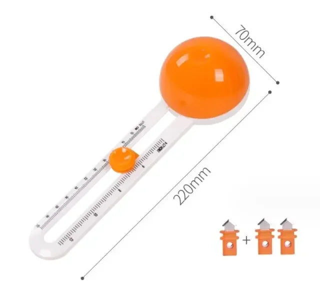 1pc Round Cutter round Paper Cutter Multi-functional Paper Cutter Artwork Students DIY Handbook Greeting Card Making round Gauge