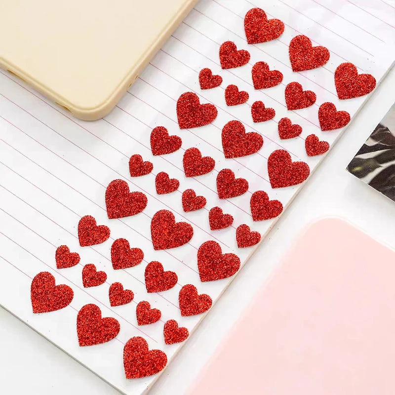 1Pc Laser Heart Stickers Pack Mini Red Love Self-adhesive Marker Notes Decoration for Diary Album Valentine's day