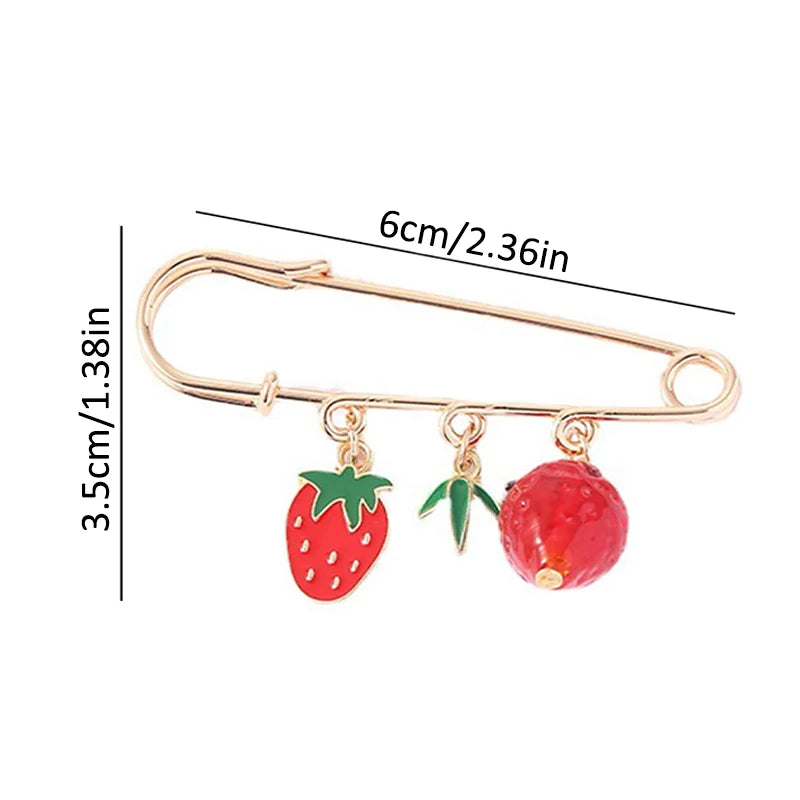 1Pc New Fashion Fruit Brooch Strawberry grape orange pineapple Fruit Jewelry Pin Best Friend Gift