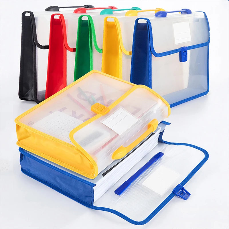 A4 Portable File Bag Briefcase Handbag Waterproof File Organizer Folders Paper Document Storage Bag Large Office Organizers