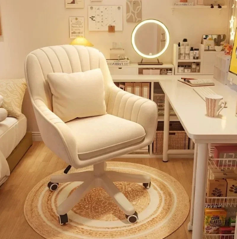 Modern Velvet Home Office Chair Mid-Back Computer Task Chair with Swivel Height Adjustment Tufted Upholstered Office Task Chair