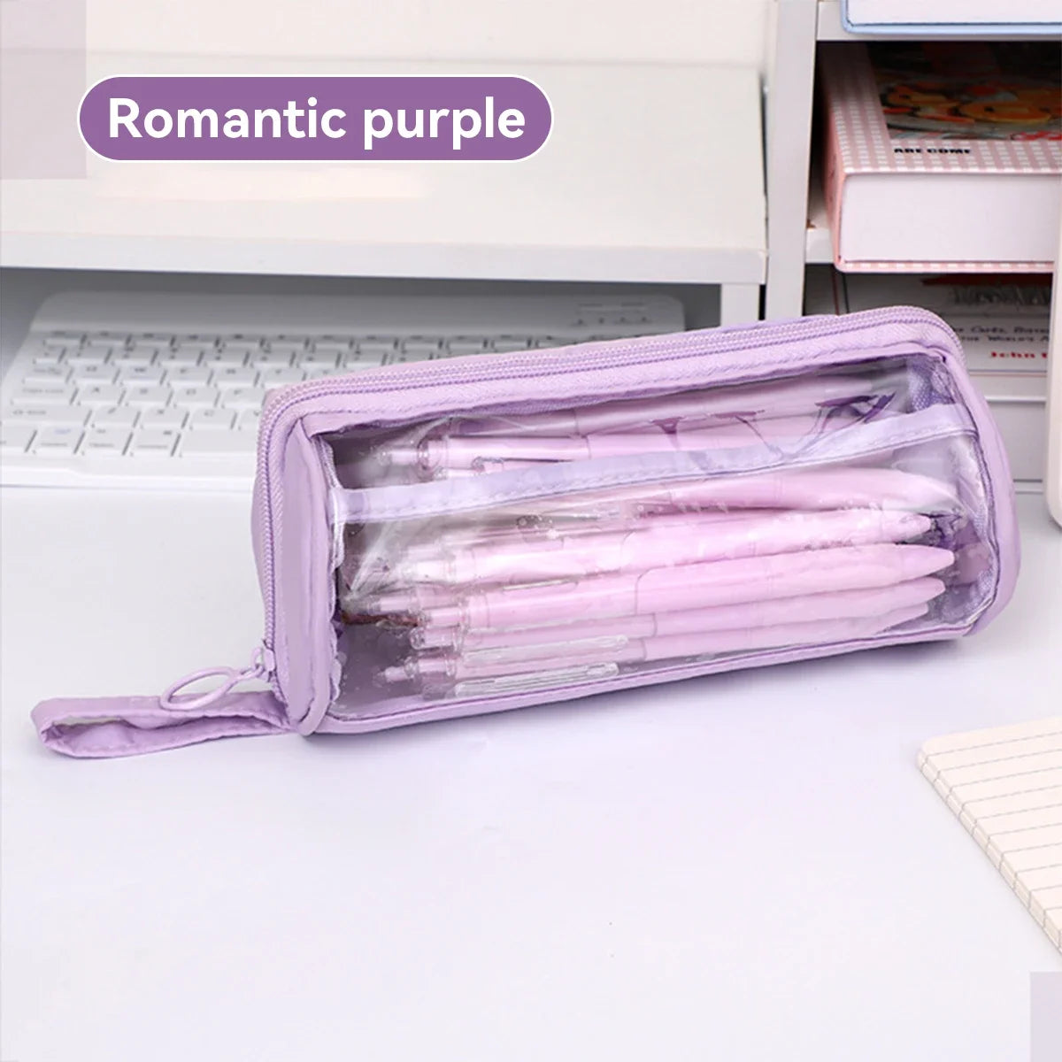 Waterproof Transparent Pencil Box Multi-Compartment School Supplies Organizer Ins Style Stationery Case for Students & Teachers