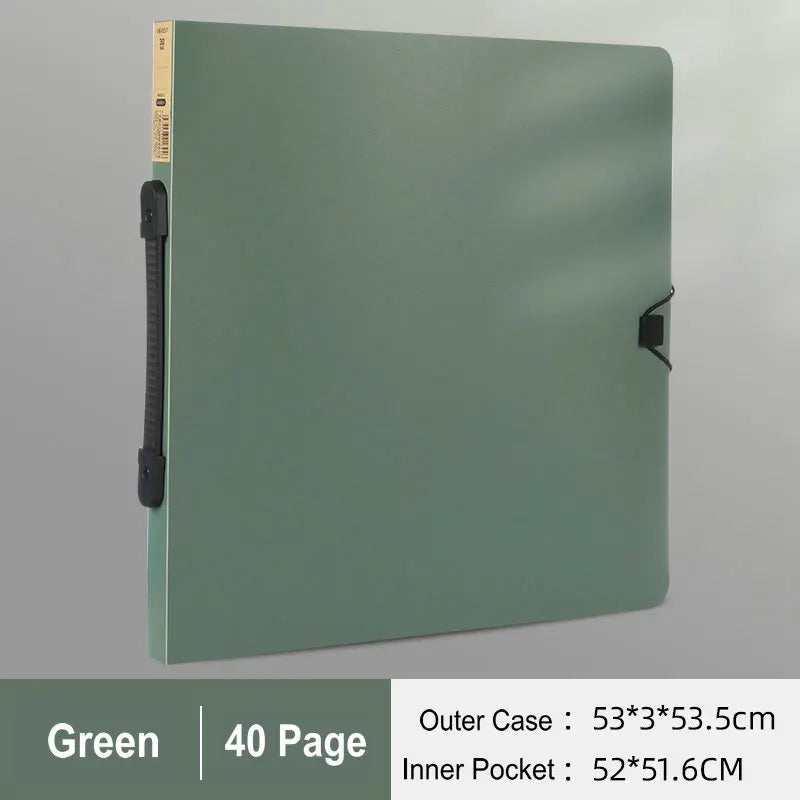 MoeTron Square Folder 50*50cm Drawing Portfolio Booklet Diamond Painting 40*40 Square Portafolio With Plastic Sleeves