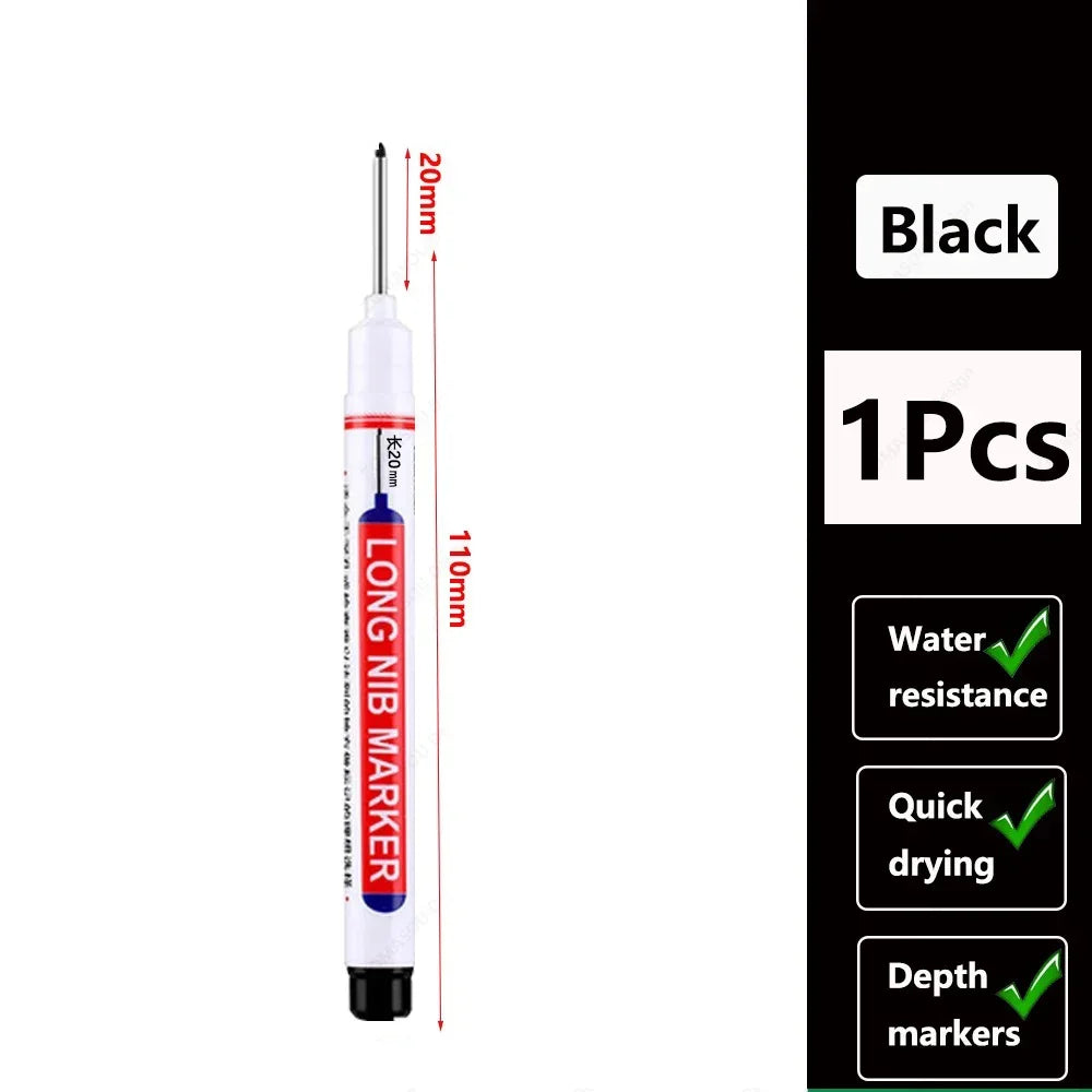 Long Tip Marking Pen 20mm High Visibility Ink, Fast-Drying Permanent with Ergonomic Grip for DIY Craft & All-Surface Woodworking