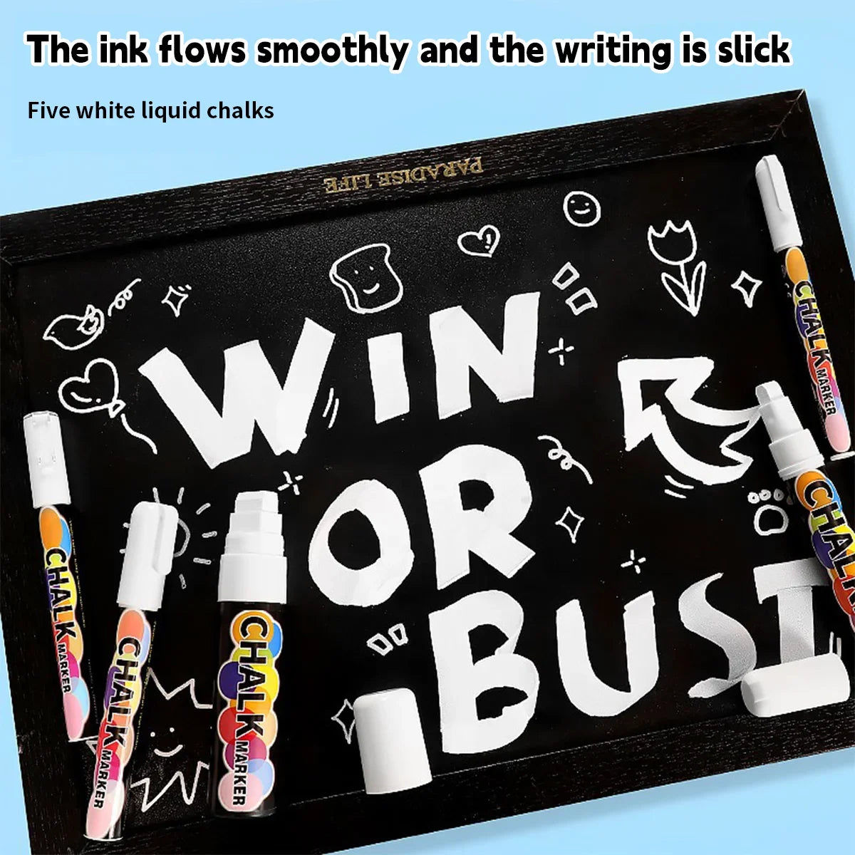 White Liquid Chalk Graffiti Erasable Advertising Fluorescent Board Pen Water-soluble Dust-free and Dirty Hands Chalkboard Pen