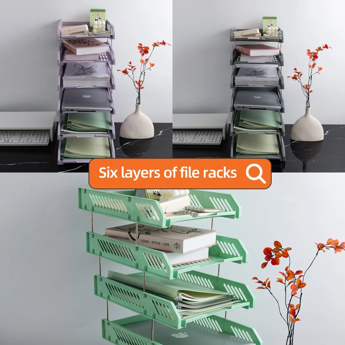 Office A4 File Storage Rack Desktop Multi-Layer Data Storage File Tray