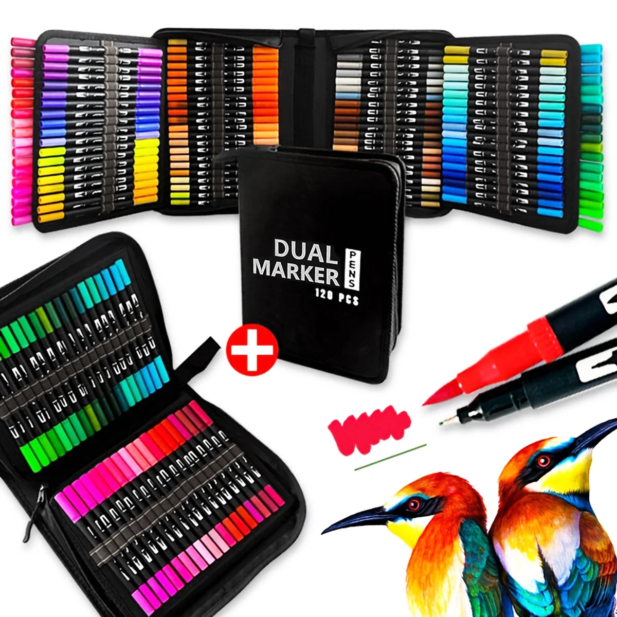 72/100/120/168 Colors Marker Set Double Head Water Based Sketch Graffiti Watercolor Comic Highlighter Art Painting Stationery