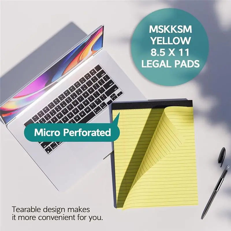 Hot Sale 8PCS Notebook Pads 8.5 X 11 Inches Writing Pads, Wide Ruled Notepads Yellow Paper Pads For School, Office